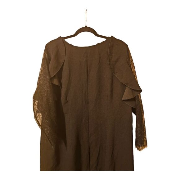 ELOQUII Black Ruffle Lace Sleeve Shift Dress -‎ Size 16 - Picture 5 of 7